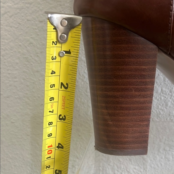 Audrey Brooke Brown Heeled Boots with Chunky Heel and Knee High Design - Picture 11 of 12